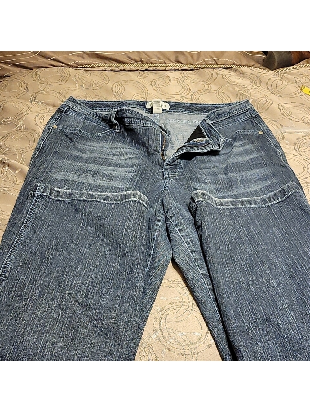 Venezia Women's Blue Boot Cut Jeans Size 18 with Light Fraying, Inseam 30" Waist
